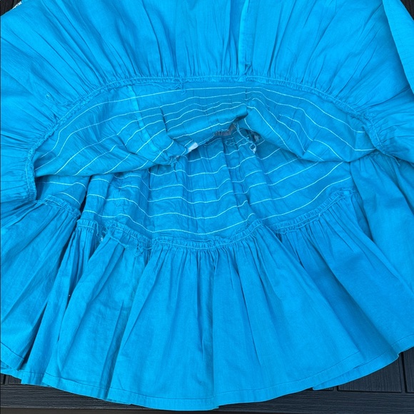 Vintage Vibrant Blue Full-Circle Retro Glam Square Dance Gypsy Midi Skirt - Picture 15 of 16